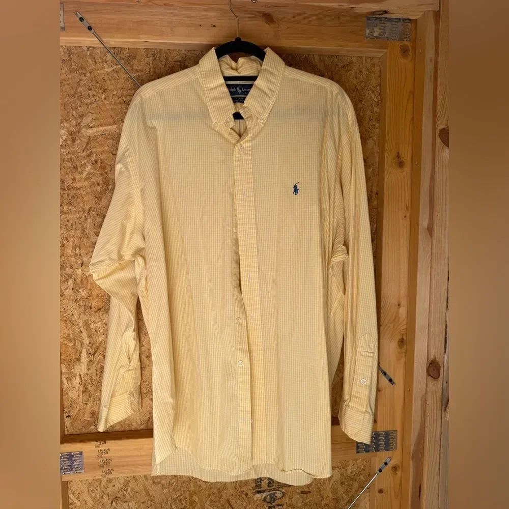 Ralph Lauren Yellow Checkered Men's Shirt